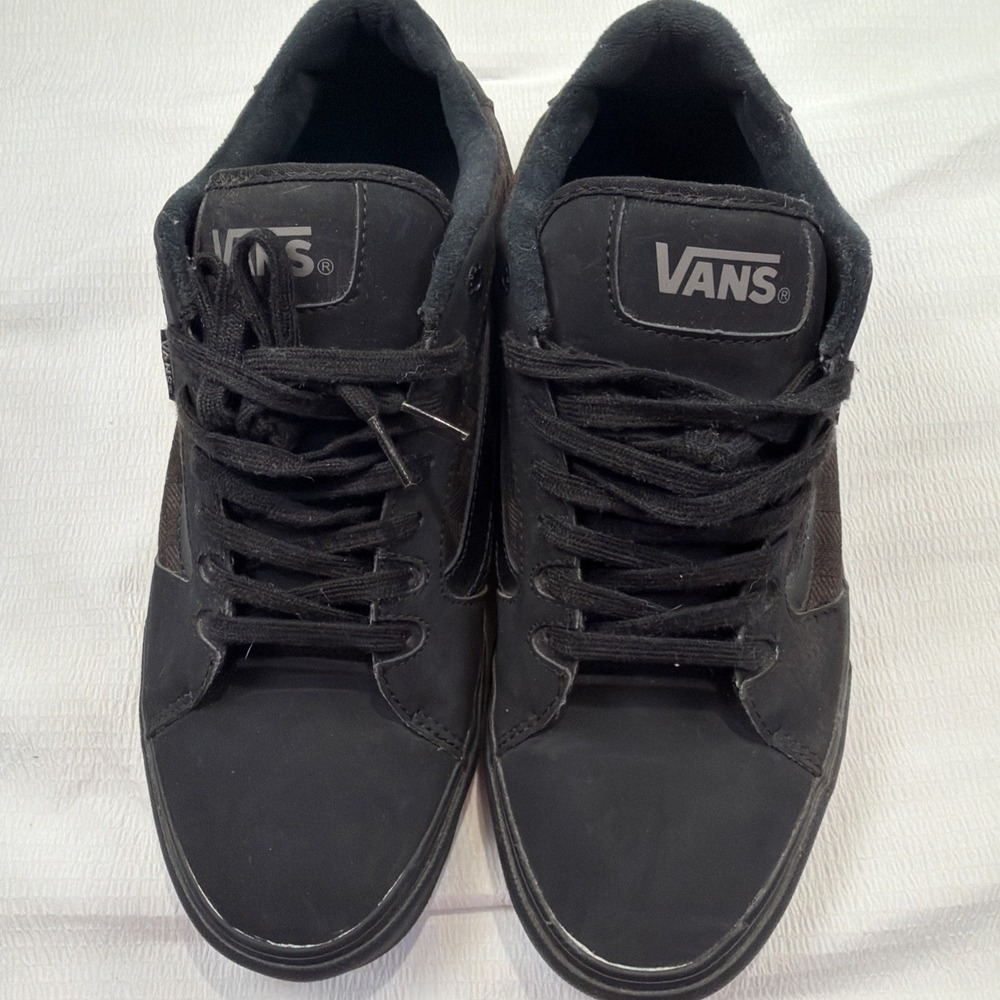 Vans Men's Black Suede Canvas Low‎ Top Skate Shoes Size 10.5 - Picture 7 of 9